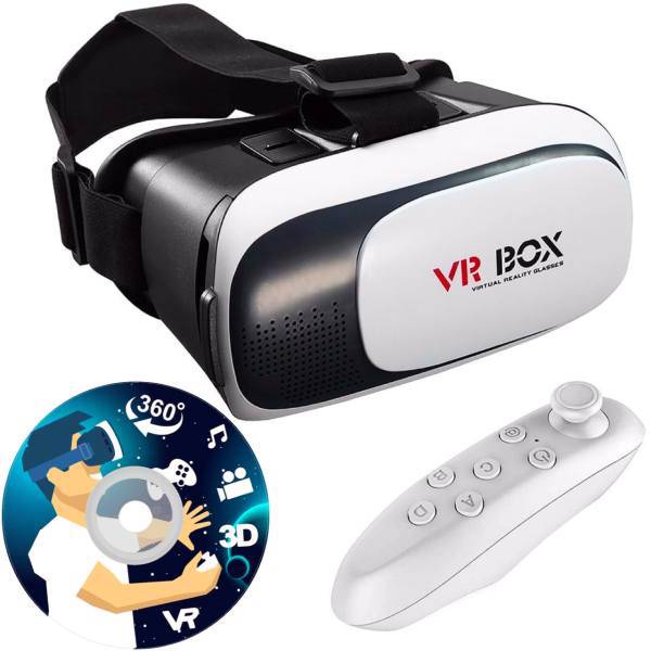 VR Box VR Box 2 Virtual Reality Headset With Game Pad، هدست واقعیت مجازی وی آر باکس مدل VR Box 2 به همراه ریموت کنترل بلوتوث و DVD حاوی اپلیکیشن و باتری