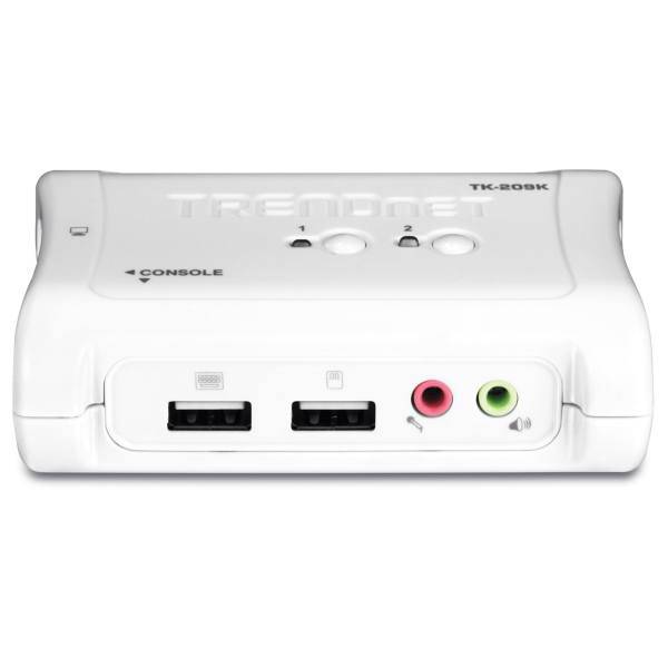 TRENDnet TK-209K 2-Port USB KVM Switch With Audio، سوییچ KVM دو پورت USB با صدا ترندنت مدل TK-209K