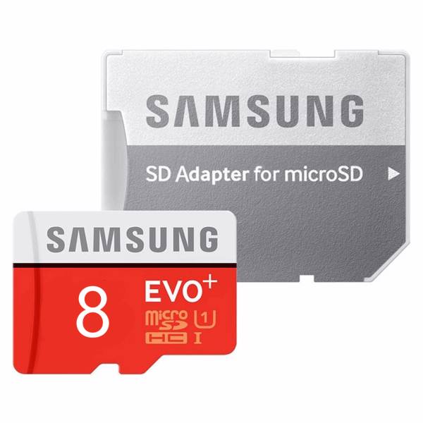 Samsung Evo Plus UHS-I U1 Class 10 80MBps microSDHC With Adapter - 8GB، کارت حافظه microSDHC سامسونگ مدل Evo Plus کلاس 10 استاندارد UHS-I U1 سرعت 80MBps همراه با آداپتور SD ظرفیت 8 گیگابایت