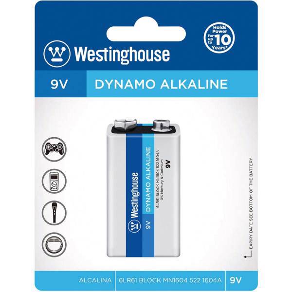 Westinghouse Dynamo Alkaline 9V Battery، باتری کتابی وستینگ هاوس مدل Dynamo Alkaline