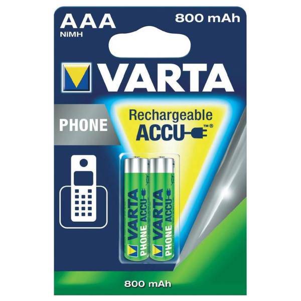 Varta 800mAh Rechargeable AAA Battery Pack of 2، باتری نیم قلمی قابل شارژ وارتا مدل 800mAh بسته 2 عددی