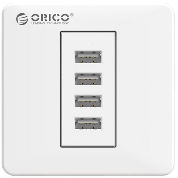 Orico ECA-4U Smart USB Wall Plate، شارژر دیواری چهار پورت اوریکو مدل ECA-4U