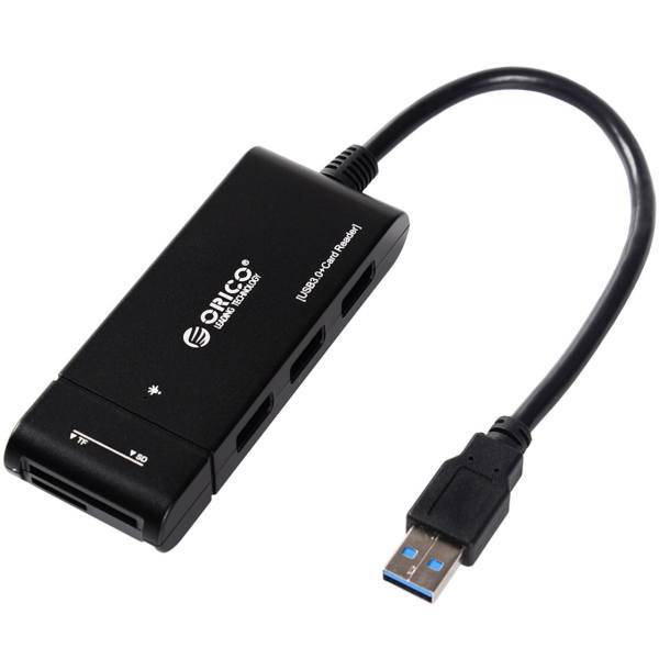 Orico H32TS-U3 3-Port USB 3.0 Hub with Card Reader، هاب USB 3.0 سه پورت همراه با کارت خوان اوریکو مدل H32TS-U3