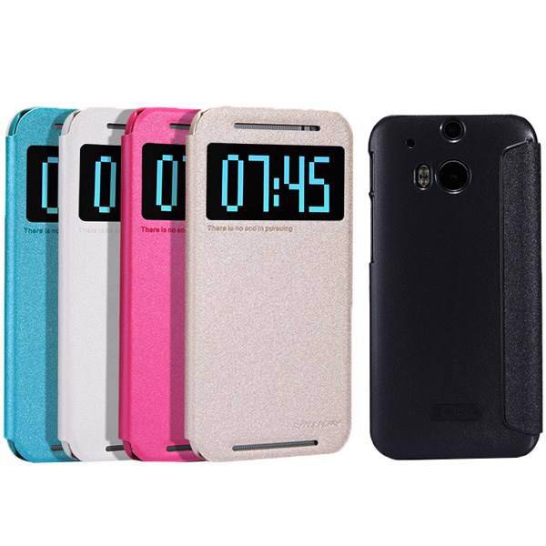 HTC One M8 Nillkin New Leather Sparkle Flip Cover، کیف کلاسوری نیلکین مدل New Leather Sparkle مناسب برای گوشی موبایل HTC One M8