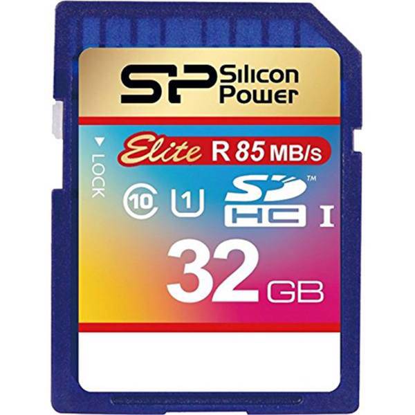 Silicon Power Elite UHS-I U1 Class 10 85MBps SDHC - 32GB، کارت حافظه SDHC سیلیکون پاور مدل Elite کلاس 10 استاندارد UHS-I U1 سرعت 85MBps ظرفیت 32 گیگابایت