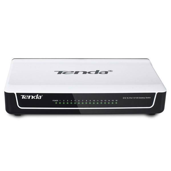 Tenda 16-Port 10/100 Desktop Switch S16، سوییچ شبکه دسکتاپ 16 پورت 10/100 تندا اس 16