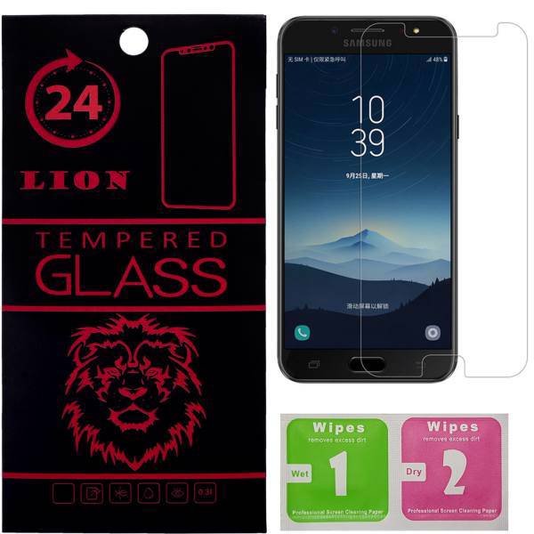 LION 2.5D Full Glass Screen Protector For Samsung Galaxy C8، محافظ صفحه نمایش شیشه ای لاین مدل 2.5D مناسب برای گوشی سامسونگ گلکسی C8