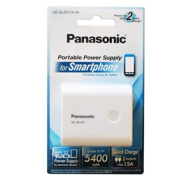 Panasonic QE-QL201TA-W 5400mAh Power Bank، شارژر همراه پاناسونیک مدل QE-QL201TA-W با ظرفیت 5400mAh