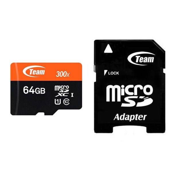 Team Group 64GB microSDXC UHS-I U1 Class 10 With Adapter، کارت حافظه تیم گروپ 64GB microSDXC UHS-I U1 Class 10 With Adapter
