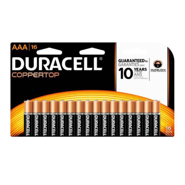 Duracell COPPERTOP AAA Battery Pack Of 16، باتری نیم قلمی دوراسل مدل COPPERTOP بسته 16 عددی
