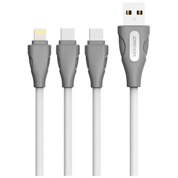 Joyroom JR-S105 USB to microUSB and Lightning Cable 1.4m، کابل تبدیل USB به microUSB و لایتنینگ جوی روم مدل JR-S105 به طول 1.4 متر