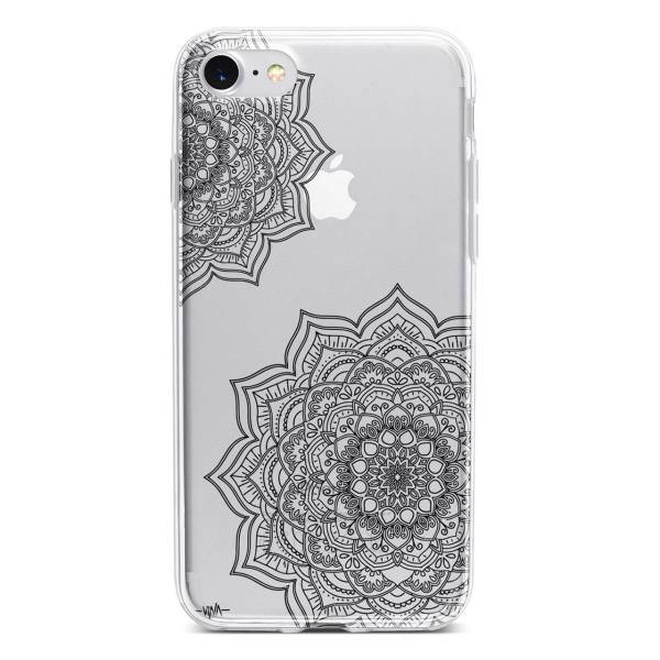 Black Flower Mandala Case Cover For iPhone 7 /8، کاور ژله ای مدل Black Flower Mandala مناسب برای گوشی موبایل آیفون 7 و 8