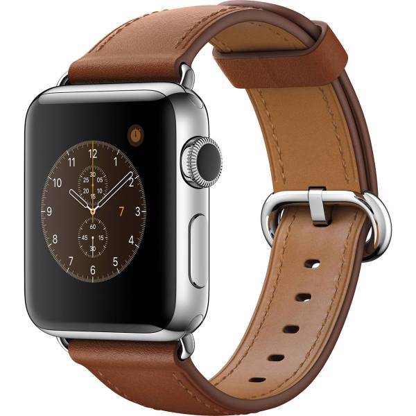 Apple Watch 2 42mm Steel Case with Saddle Brown Classic Buckle، ساعت هوشمند اپل واچ 2 مدل 42mm Steel Case with Saddle Brown Classic Buckle