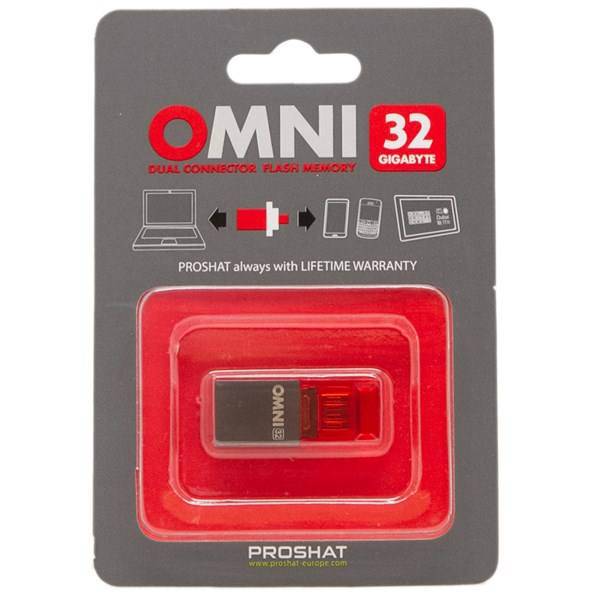 Proshat Omni USB 2.0 OTG Flash Memory - 32GB، فلش مموری USB 2.0 OTG پروشات مدل آمنی ظرفیت 32 گیگابایت