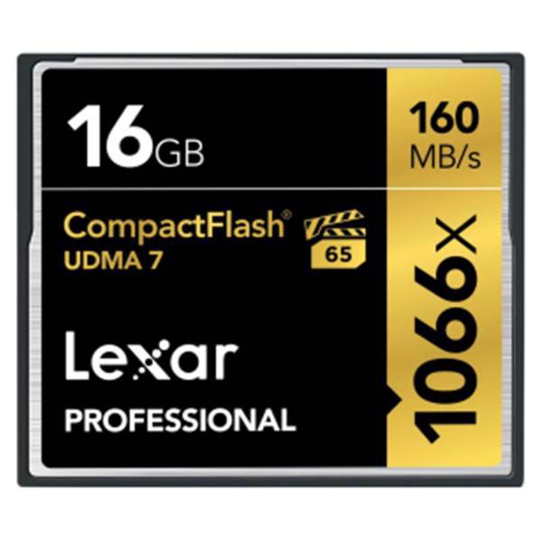 Lexar Professional CompactFlash 1066X 160MBps CF- 16GB، کارت حافظه CF لکسار مدل Professional CompactFlash سرعت 1066X 160MBps ظرفیت 16 گیگابایت