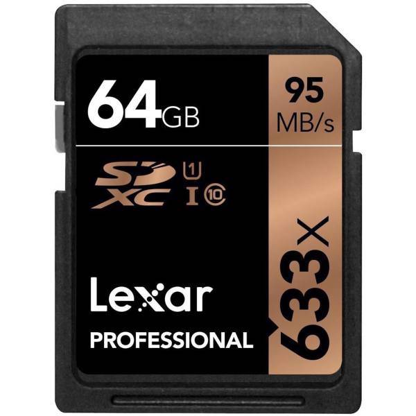Lexar Professional UHS-I U1 633X 95MBps SDXC - 64GB، کارت حافظه SDXC لکسار مدل Professional استاندارد UHS-I U1 سرعت 95MBps 633X ظرفیت 64 گیگابایت