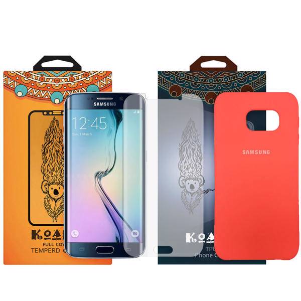 کاور کوالا مدل سیلیکونی مناسب برای گوشی موبایل سامسونگ Galaxy S6 Edge به همراه محافظ صفحه نمایش