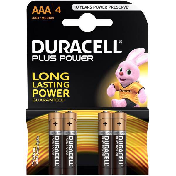 Duracell Plus Power Duralock AAA Battery Pack Of 4، باتری نیم قلمی دوراسل مدل Plus Power Duralock بسته 4 عددی