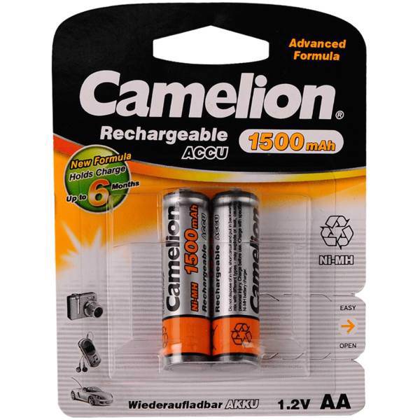 Camelion ACCU 1500mAh Rechargeable AA Battery Pack Of 2، باتری قلمی قابل شارژ کملیون مدل ACCU 1500mAh بسته 2 عددی