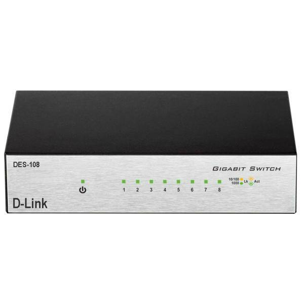 D-LINK DES-108 8-Port Desktop Switch، سوییچ 8 پورت دسکتاپی دی-لینک مدل DES-108