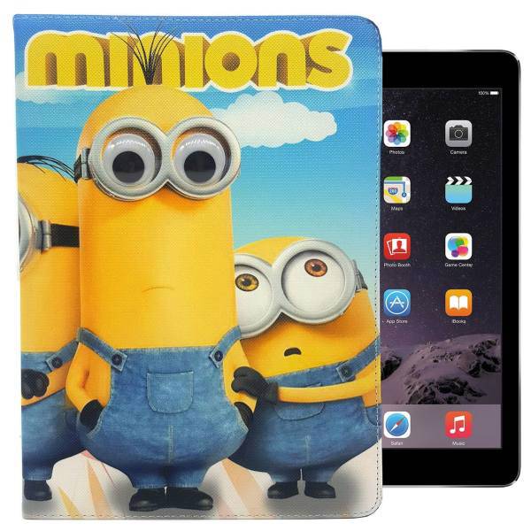 Minions Book Cover For iPad Air 1/2، کیف کلاسوری مدل مینیون مناسب برای تبلت 2/iPad Air 1