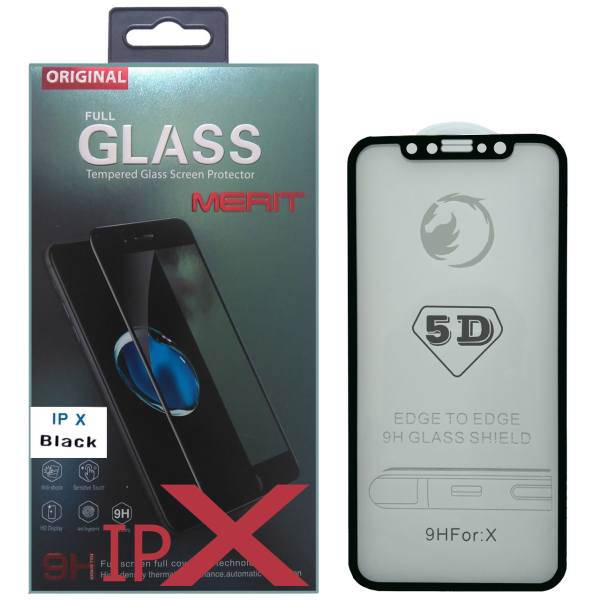 Full Coverage 5D Glass Screen Protector For Iphone X، محافظ صفحه شیشه ای مدل 5D Full Coverage 2018 مریت مناسب برای گوشی موبایل آیفون X