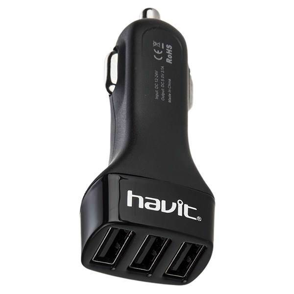 Havit HV-UC210 Trinity USB Car Charger، شارژر فندکی هویت مدل HV-UC210
