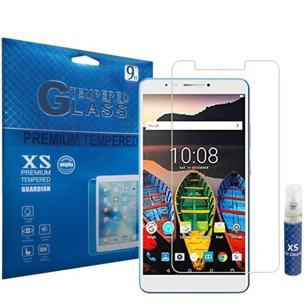 XS Tempered Glass Screen Protector For Lenovo Tab3 7 Plus With XS LCD Cleaner، محافظ صفحه نمایش شیشه ای ایکس اس مدل تمپرد مناسب برای تبلت لنوو Tab3 7 Plus به همراه اسپری پاک کننده صفحه XS