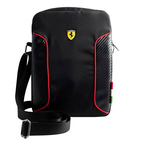 Apple iPad/iPad Air Ferrari Scuderia Carbon Shoulder Bag، کیف رودوشی فراری مدل Scuderia Carbon مخصوص تبلت اپل آی پد و آی پد ایر