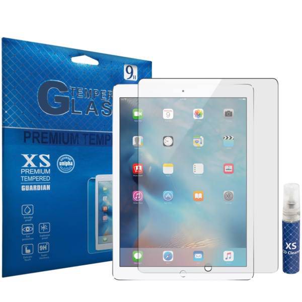 XS Tempered Glass Screen Protector For Apple iPad Pro 12.9 With XS LCD Cleaner، محافظ صفحه نمایش شیشه ای ایکس اس مدل تمپرد مناسب برای تبلت اپل iPad Pro 12.9 به همراه اسپری پاک کننده صفحه XS