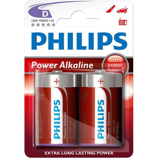Philips Power Alkaline D، باتری سایز بزرگ فیلیپس Power Alkaline D