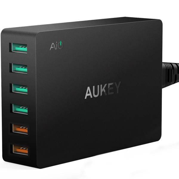 Aukey PA-T11 Quick Charge 3.0 Desktop Charger، شارژر رومیزی آکی مدل PA-T11 Quick Charge 3.0