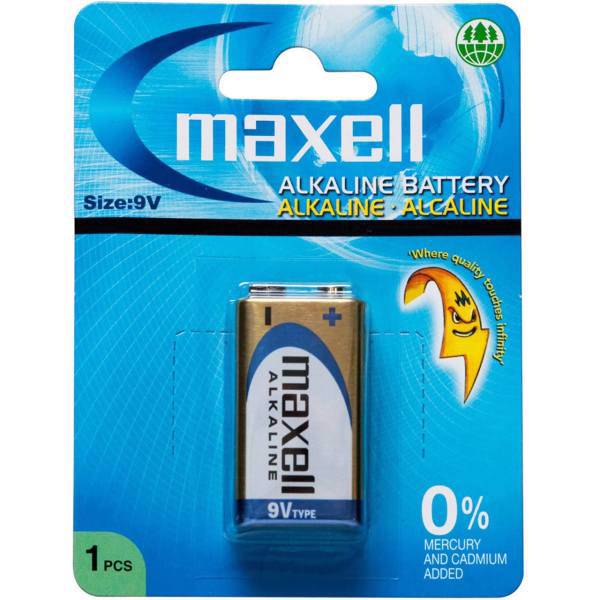 Maxell Alkaline 9V Battery، باتری کتابی مکسل مدل Alkaline