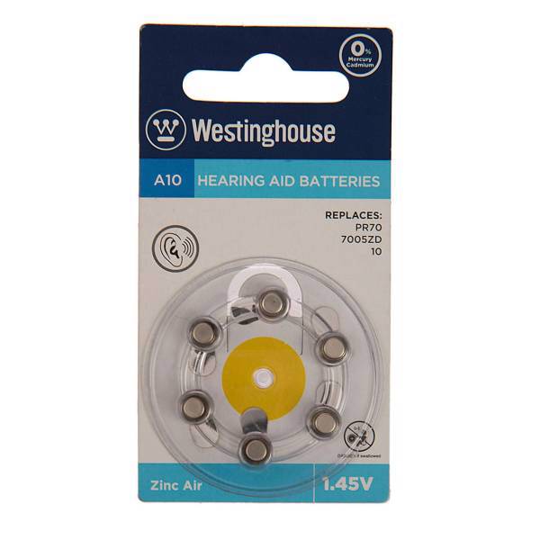 Westinghouse A10 Hearing Aid Battery، باتری سمعک وستینگ هاوس مدل A10