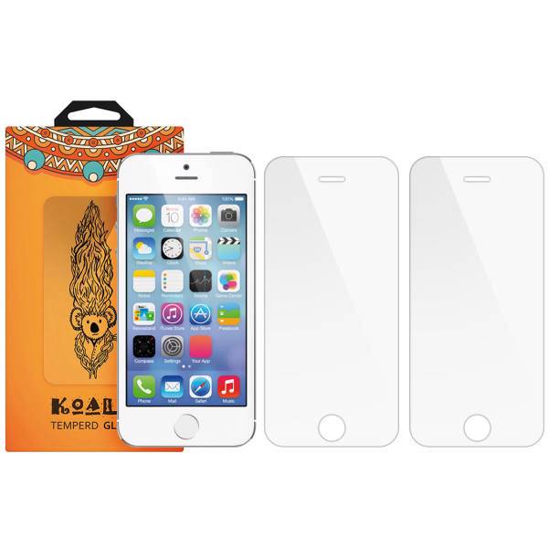KOALA Tempered Glass Screen Protector For Apple iPhone 5/5S/SE Pack of 2، محافظ صفحه نمایش شیشه ای کوالا مدل Tempered مناسب برای گوشی موبایل اپل آیفون 5/5S/SE بسته 2 عددی