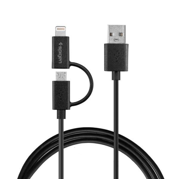 Spigen C21 Dual USB To Lightning/microUSB Cable 1.5m، کابل تبدیل USB به microUSB/لایتنینگ اسپیگن مدل C21 Dual طول 1.5 متر