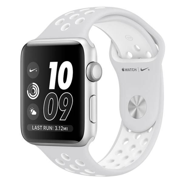 Apple Watch Series 2 Nike Plus 42mm Silver Aluminum Case with Pure Platinum/White Nike Sport Band، ساعت هوشمند اپل واچ سری 2 مدل Nike Plus 42mm Silver Aluminum Case with Pure Platinum/White Nike Sport Band
