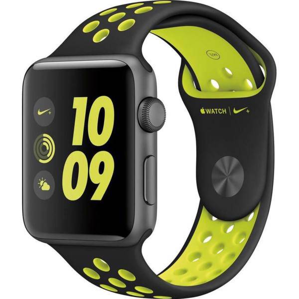 Apple Watch 2 Nike Plus 38mm Space Gray Aluminum Case with Black/Volt Band، ساعت هوشمند اپل واچ 2 مدل Nike Plus 38mm Space Gray Aluminum Case with Black/Volt Band