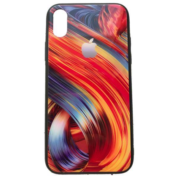 Fire Glass Cover For iPhone X، کاور پشت شیشه ای طرحدار ابر و باد مدلFire مناسب برای گوشی موبایل آیفون X