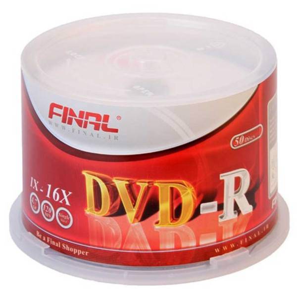 Final DVD-R Pack of 50، دی وی دی خام فینال مدل DVD-R بسته 50 عددی