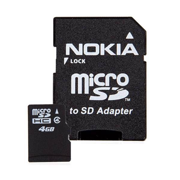 Nokia MU-41 Class 4 microSDHC With Adapter - 4GB، کارت حافظه microSDHC نوکیا مدل MU-41 کلاس 4 به همراه آداپتور SD ظرفیت 4 گیگابایت
