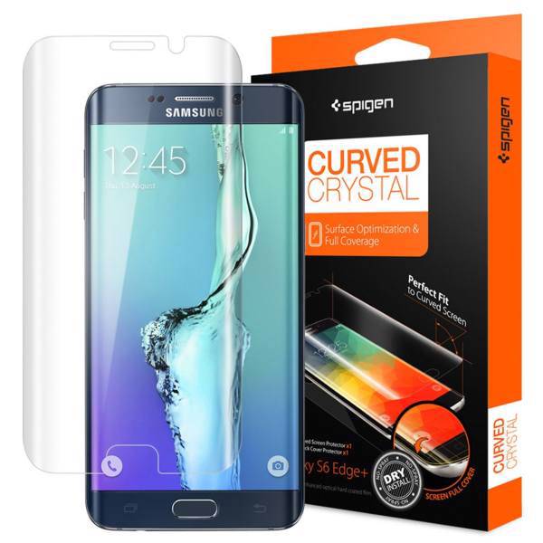 Spigen Curved Crystal Screen Protector For Samsung Galaxy S6 Edge Plus، محافظ صفحه نمایش اسپیگن مدل Curved Crystal مناسب برای گوشی موبایل سامسونگ گلکسی S6 اج پلاس