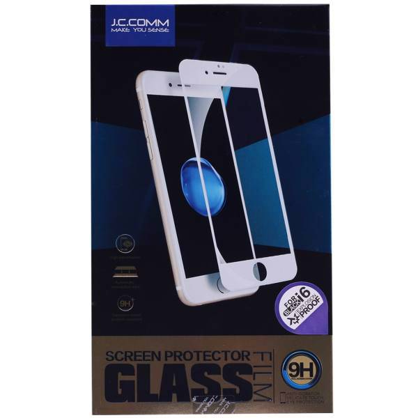 J.C.Comm 3D Glass Screen Protector For apple 6، محافظ صفحه نمایش شیشه ای جی سی کام مدل 3D مناسب برای گوشی موبایل آیفون6