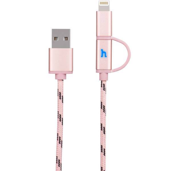 Hoco UPL20 Two In One USB To Lightning/microUSB Cable 1.2m، کابل تبدیل USB به لایتنینگ/microUSB هوکو مدل UPL20 Two In One طول 1.2 متر