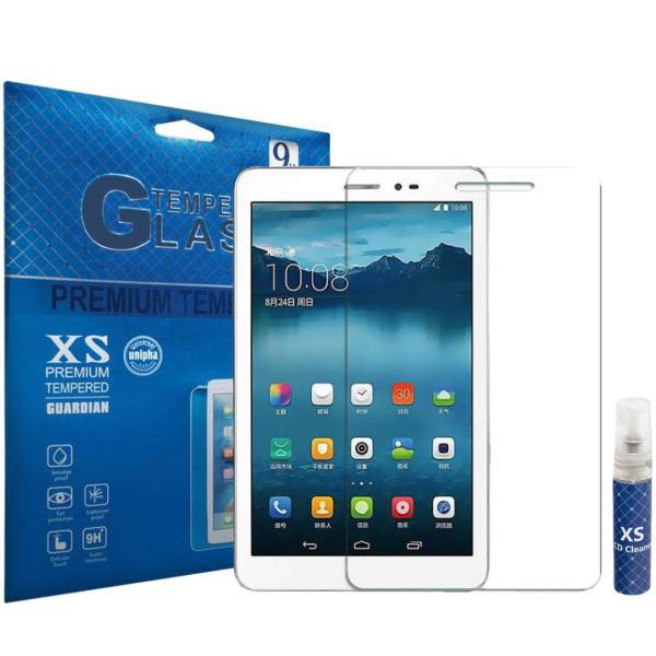 XS Tempered Glass Screen Protector For Huawei MediaPad T1 8.0 With XS LCD Cleaner، محافظ صفحه نمایش شیشه ای ایکس اس مدل تمپرد مناسب برای تبلت هوآوی MediaPad T1 8.0 به همراه اسپری پاک کننده صفحه XS
