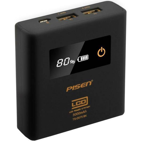 Pisen TS-D075 LCD Power Station 5000mAh Power Bank، شارژر همراه پایزن مدل TS-D075 LCD Power Station با ظرفیت 5000 میلی آمپر ساعت