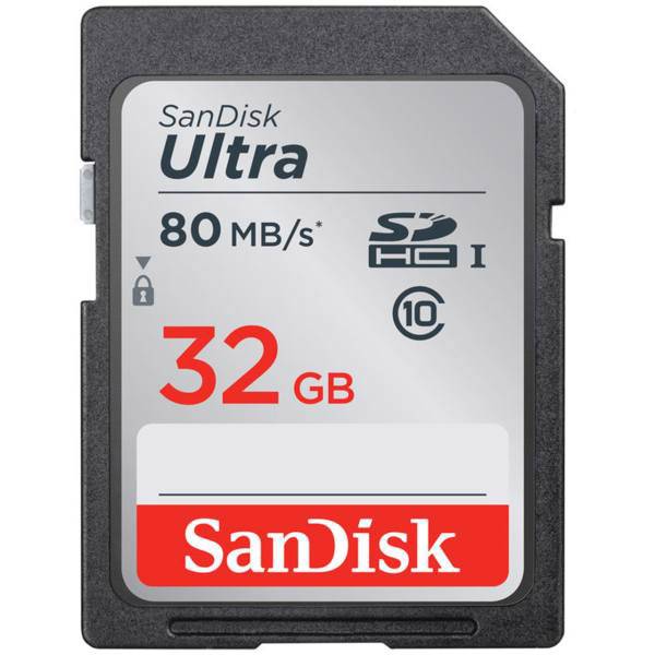 SanDisk Ultra UHS-I U1 Class 10 533X 80MBps SDHC - 32GB، کارت حافظه SDHC سن دیسک مدل Ultra کلاس 10 استاندارد UHS-I U1 سرعت 533X 80MBps ظرفیت 32 گیگابایت