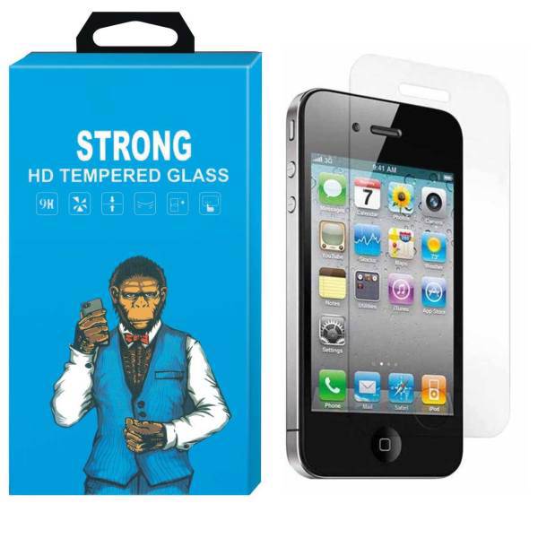 Strong Tempered Glass Screen Protector For Apple Iphone 4/4S، محافظ صفحه نمایش شیشه ای تمپرد مدل Strong مناسب برای گوشی اپل آیفون 4/4S