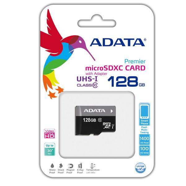 Adata Premier UHS-I U1 Class 10 30MBps microSDXC - 128GB، کارت حافظه microSDXC ای دیتا مدل Premier کلاس 10 استاندارد UHS-I U1 سرعت 30MBps ظرفیت 128 گیگابایت
