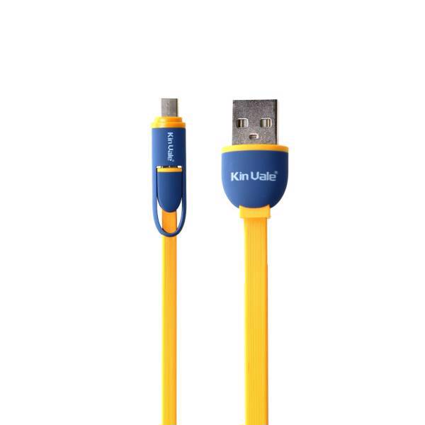 Kin uale ND USB To Lightning And microUSB Cable 1.3m، کابل تبدیل USB به لایتنینگ و microUSB کین یال مدل ND به طول 1.3 متر